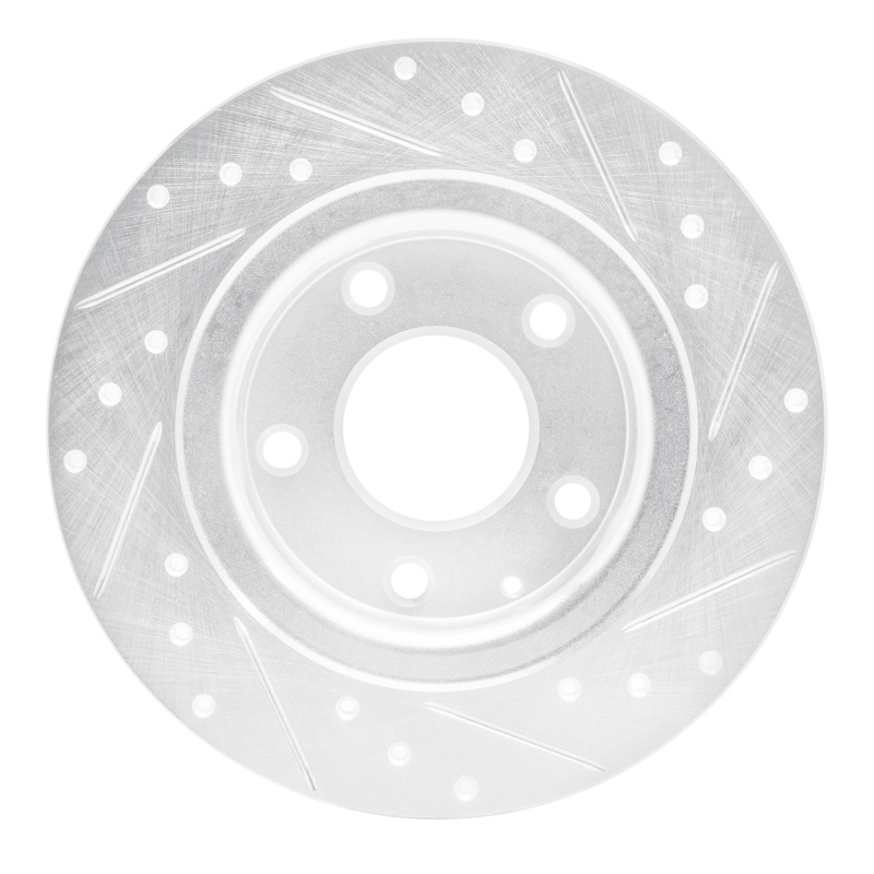 Mazda 6 Brake Rotor (1) - Rear Left - R1 Concepts - Drilled & Slotted - Silver - `14-`21